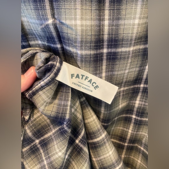 Fat Face Navy and White Plaid Shirt - Picture 7 of 7